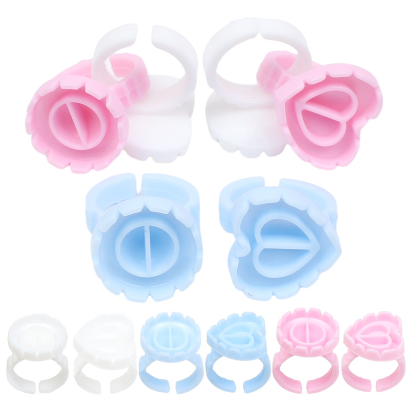 Eyelash Extension Look - 100pcs/bag Disposable Eyelash Extension Glue Ring